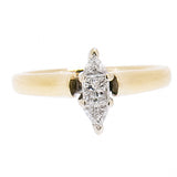 14K Gold 1.00 CTW Marquise Illusion 3 Diamond Engagement Ring