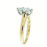 14K Gold 1.00 CTW Marquise Illusion 3 Diamond Engagement Ring