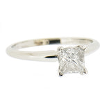 14K Gold 0.78 Carat Princess Diamond Engagement Ring