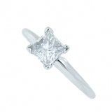 14K Gold 0.78 Carat Princess Diamond Engagement Ring