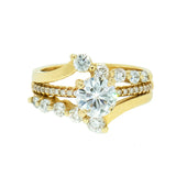 14K Gold Mossanite and Diamond Bridal Set
