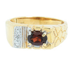 10K Yellow Gold Men's Garnet Ring