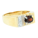 10K Yellow Gold Men's Garnet Ring