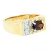10K Yellow Gold Men's Garnet Ring