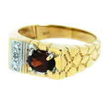 10K Yellow Gold Men's Garnet Ring