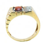 10K Yellow Gold Men's Garnet Ring