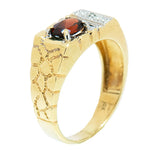 10K Yellow Gold Men's Garnet Ring