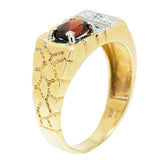 10K Yellow Gold Men's Garnet Ring