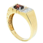 10K Yellow Gold Men's Garnet Ring