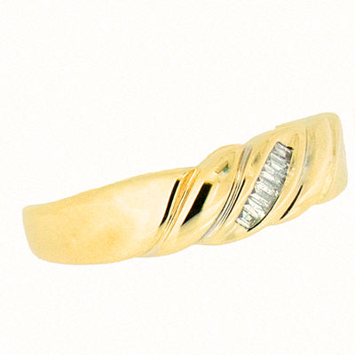 10K Gold 0.15 CTW 7 Diamond Men's Band