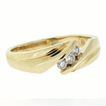 14K Yellow Gold 0.27 ctw 3 Diamond Band