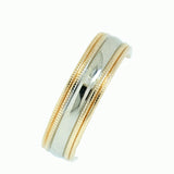 14K Two Tone Gold Wedding Band in 5.75mm Width