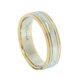 14K Two Tone Gold Wedding Band in 5.75mm Width