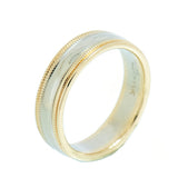 14K Two Tone Gold Wedding Band in 5.75mm Width