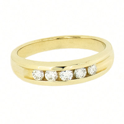 14K Yellow Gold 0.55 CTW 5 Diamond  Band