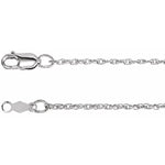 10K, 14K or Sterling Silver Rope Chain 1.25mm
