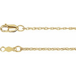 10K, 14K Solid Gold Diamond-Cut Rope Chain 1.25mm