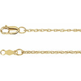 10K, 14K Solid Gold Diamond-Cut Rope Chain 1.25mm