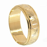 14K Heavy Gold Religious Cross Mens Wedding Band