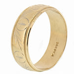 14K Heavy Gold Religious Cross Mens Wedding Band