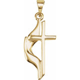 14K or Sterling Silver Methodist Cross Pendant 19x10 mm