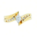 0.50 CTW Marquise Diamond 14K Gold Bridal Wedding Set