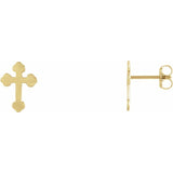 14K Gold Cross Earrings
