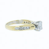 14K Gold 0.50 CTW Princess Cut Illusion Diamond Engagement Ring