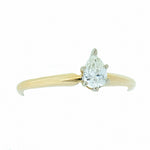 14K Gold 0.28 Carat Pear Shape Diamond Engagement Ring