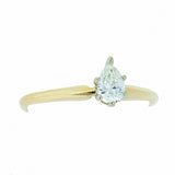 14K Gold 0.28 Carat Pear Shape Diamond Engagement Ring