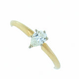 14K Gold 0.28 Carat Pear Shape Diamond Engagement Ring