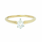 14K Gold 0.28 Carat Pear Shape Diamond Engagement Ring