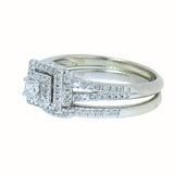 10K White Gold Diamond Wedding Set with approx. 0.75 ctw