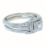 10K White Gold Diamond Wedding Set with approx. 0.75 ctw