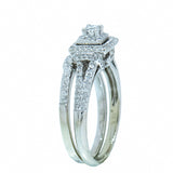 10K White Gold Diamond Wedding Set with approx. 0.75 ctw