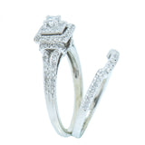 10K White Gold Diamond Wedding Set with approx. 0.75 ctw