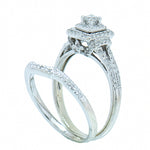 10K White Gold Diamond Wedding Set with approx. 0.75 ctw