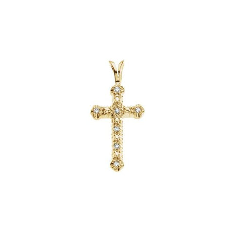 14K Gold .07 CTW Diamond Cross Pendant