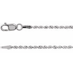 14K or Sterling Silver Diamond-Cut Rope Chain 1.6mm