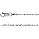 14K or Sterling Silver Diamond-Cut Rope Chain 1.6mm