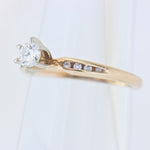 14K Yellow Gold Ladies 0.30 ctw 9 Diamond Engagement Ring