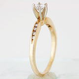 14K Yellow Gold Ladies 0.30 ctw 9 Diamond Engagement Ring