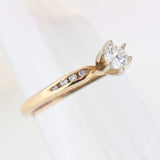 14K Yellow Gold Ladies 0.30 ctw 9 Diamond Engagement Ring