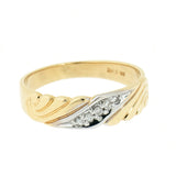 14K Gold 5 Diamond Ornate Band