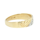 14K Gold 5 Diamond Ornate Band