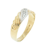 14K Gold 5 Diamond Ornate Band