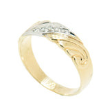 14K Gold 5 Diamond Ornate Band