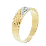 14K Gold 5 Diamond Ornate Band