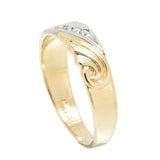 14K Gold 5 Diamond Ornate Band