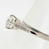18K White Gold Vintage 1.34 Carat Mine Cut Diamond Engagement Ring
